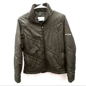 Columbia Black zipper puffer quilted Jacket Coat S small